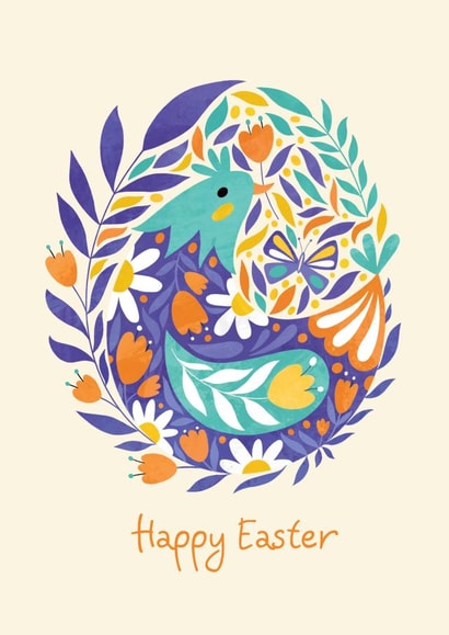 Happy Easter card with flower egg created by Nastya Rizaeva