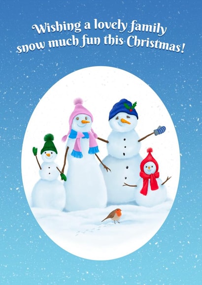 Snow Family Christmas Card created by Elizabeth Love Artist