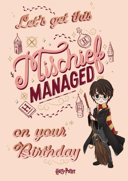 Mischief Managed Harry Potter Birthday Card created by Cardology