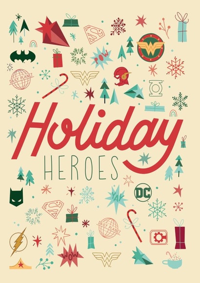 DC Justice League Heroes Christmas Card created by Cardology