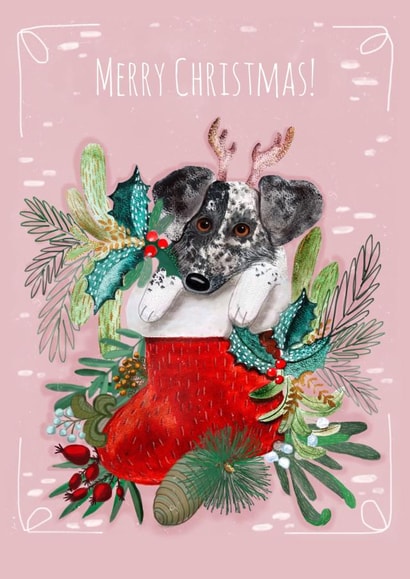 Christmas puppy in a stocking created by Anna Bubnova