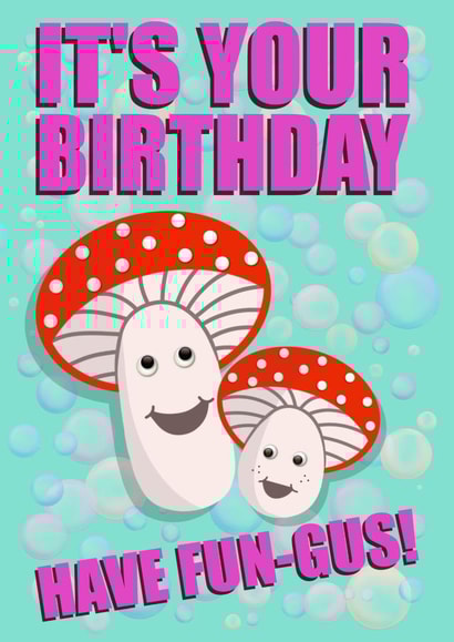 Cute Fungi Birthday Card created by Planet Pals