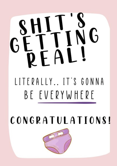 Funny New baby card created by MillennialprintsCo