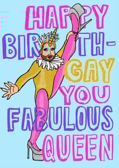 Birthday Fabulous Queen card created by Spill Studios