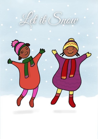 Winter Snow Christmas Card for Girls created by Afritistic