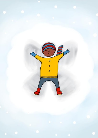 Snow Angel Winter Christmas Card for Boys created by Afritistic