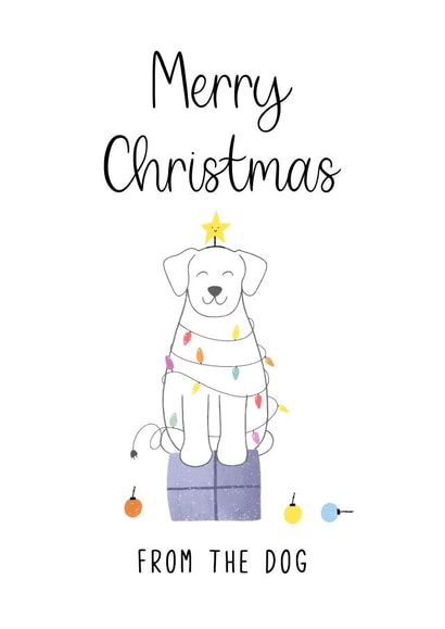 Merry Christmas From The Dog Card created by Kalm Lettering