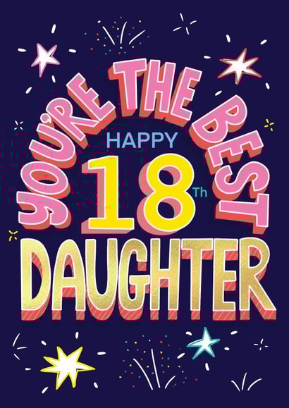 18th Daughter birthday Card created by NICHOLA COWDERY ILLUSTRATIONS