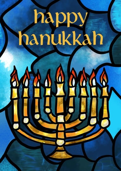 Happy Hanukkah stained glass window created by laux_th