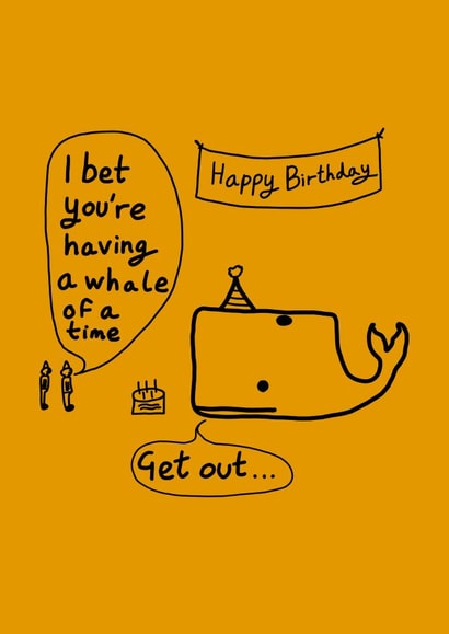 Happy Birthday Whale Joke Card created by DeezDoodles