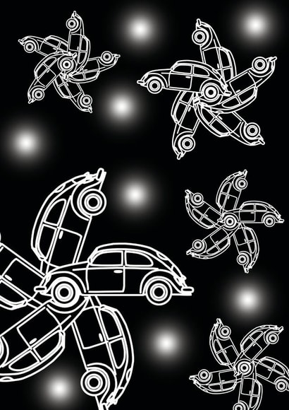 Beetle Snowflake Christmas card created by Nick Le Sueur Designs
