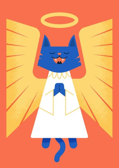 Angelic Christmas cat's chorus created by Chris Wharton