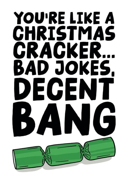Funny - Rude - Christmas Cracker - Joke - Decent Bang - Christmas Card created by Studio Doodles