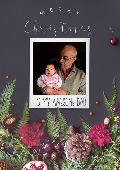 Classic Christmas Card - Dad - Wreath created by Love Lila Photography