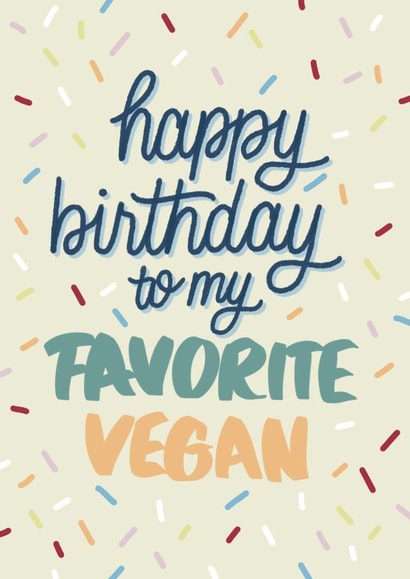 Favorite vegan birthday card created by Laura Beutner