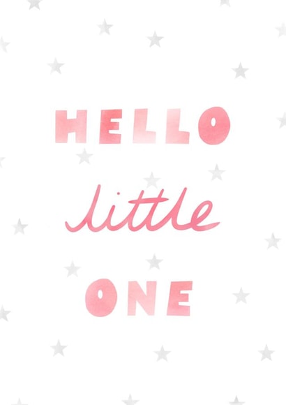 Hello Little One Card - New Baby Girl Card - Pink New Baby Card - Classic Baby created by Stilus