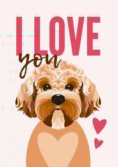 Cockapoo Dog Valentine's Day Card created by Diva Doodle Designs