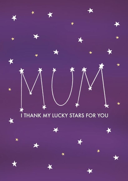 Thank My Lucky Stars for Mum Card created by AmySrvc Illustration