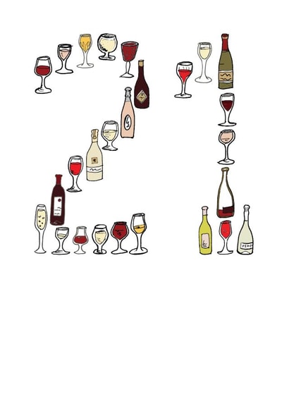 21 wine birthday card  created by A Ray of Sunshine Cards