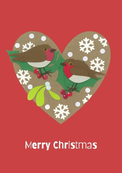 Merry Christmas robins card created by Little Island Crafts