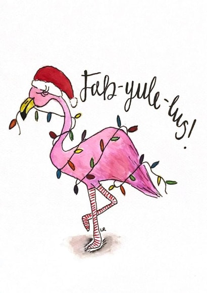 Fab-yule-lus Flamingo Christmas Card created by UrHavingAGiraffe