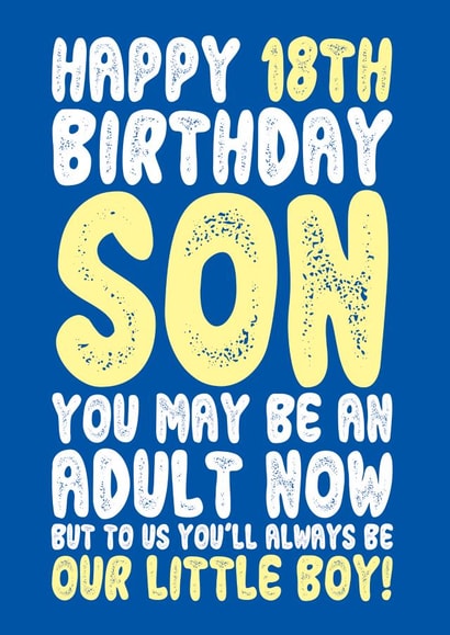 Our Little Boy Son 18th Birthday created by On Fire Typography