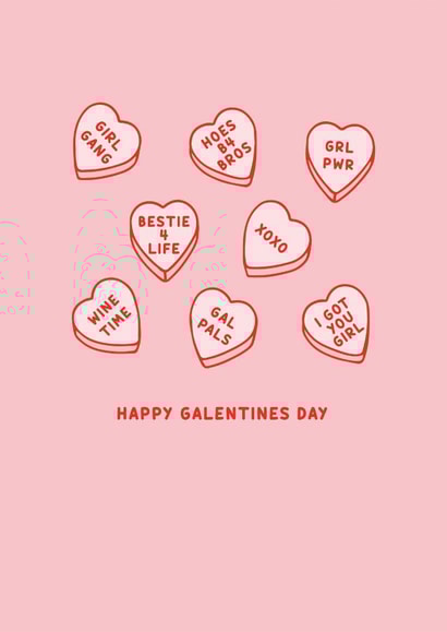 Happy Galentines Day Love Hearts Sweets created by HUTCH London