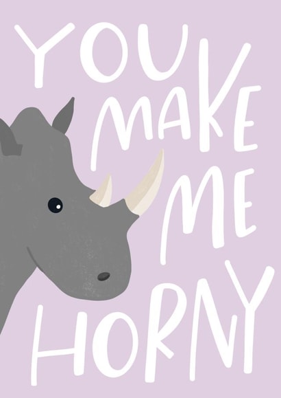 Horny Rhinoceros Funny Valentine's Day Card created by Sleazy Greetings