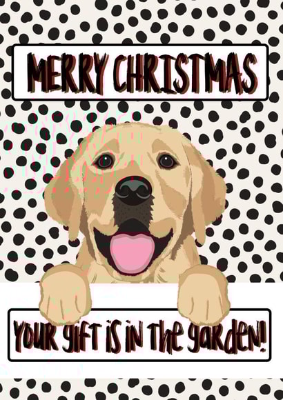 Merry christmas from the dog pet puppy labrador retreiver created by THE GRAPHICS GALLERY