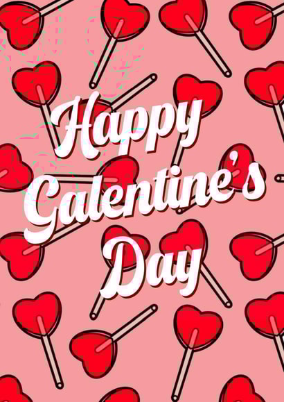 Happy galentines lollipop card created by The Girl Next Draw Cards