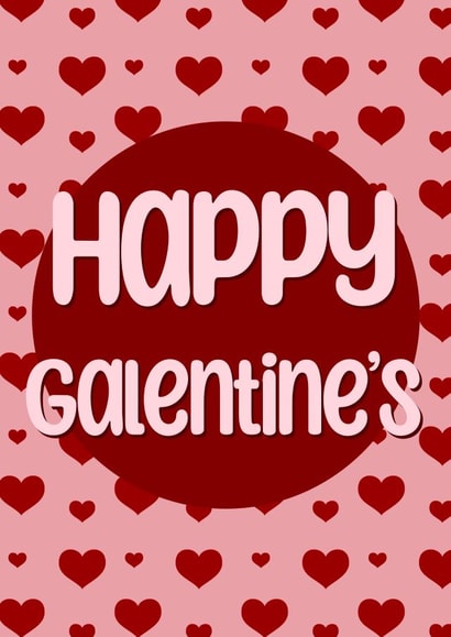 Happy galentines heart pattern card created by The Girl Next Draw Cards