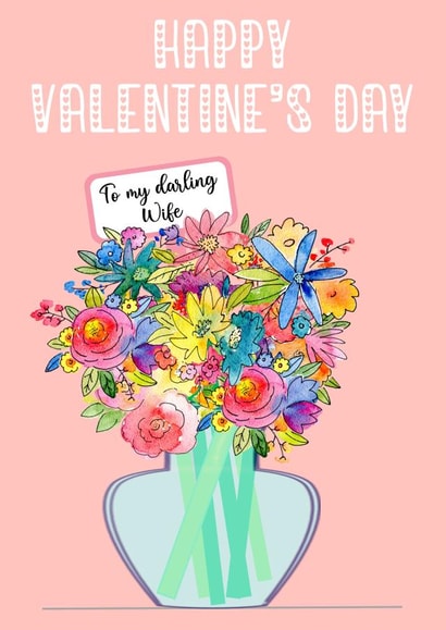 Wife Valentines day card created by PMPrinted