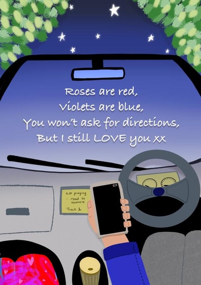 Men and their directions Valentines card created by Sinead Peyton