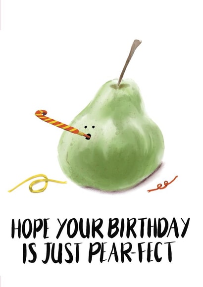 Pear-fect birthday card created by Cheerful Sheep