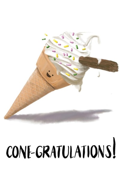 Cone-gratulations card created by Cheerful Sheep