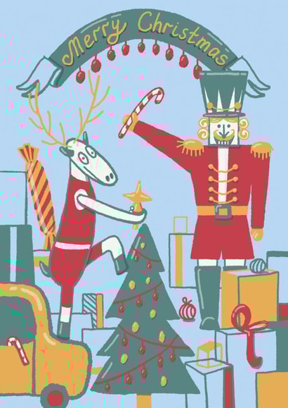 Pretty Christmas card for warm wishes created by bayutovania