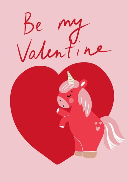 Valentine's Day card with a unicorn. created by DigitalartAM