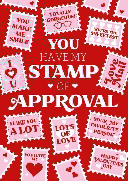 Stamp of approval Valentine's card created by Dan Bang Studio