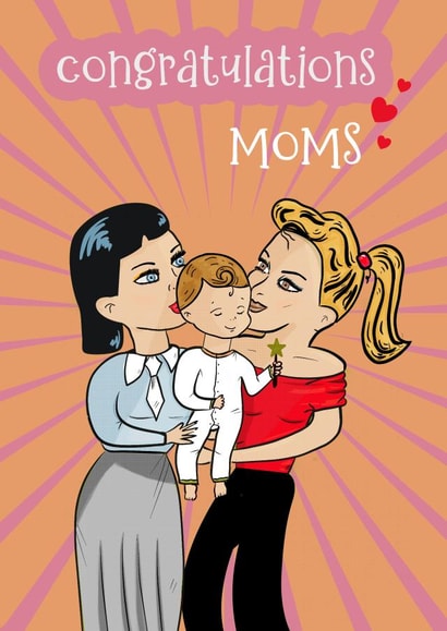 Lesbian Moms congratulations on your new baby  created by Milport Studios