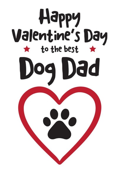 Funny, Cute Dog Dad Valentines card from the dog created by Hello Fridays Studio