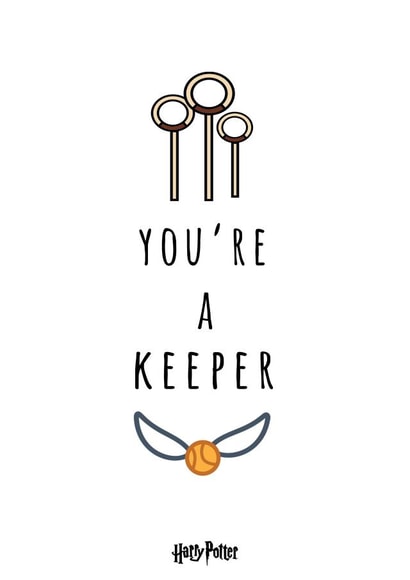 Funny Valentine's Card Card - You're a Keeper - Harry Potter created by Cardology