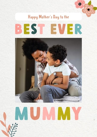 mummy mum Mothers Day Personalised Photo Card 11846 created by Evie Garnett Designs