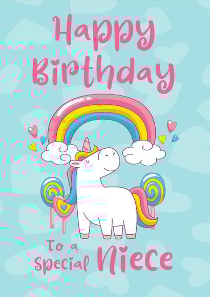 Happy Birthday Unicorn card for a Special Niece created by Crystal Star Gift Shop