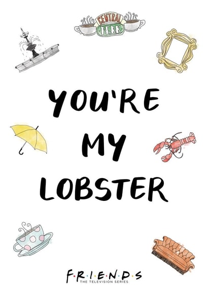 Funny Valentine's Day Card - Friends - You're My Lobster created by Cardology