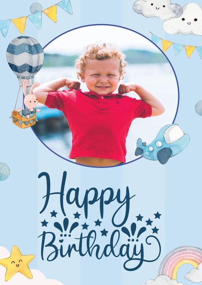 rainbow star Birthday Personalised Photo Card 22081 created by Exquisite Studio