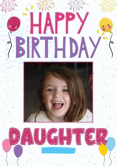 daughter balloons Birthday Personalised Photo Card 22083 created by Exquisite Studio