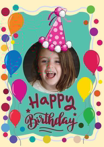 balloons cute Birthday Personalised Photo Card 22086 created by Exquisite Studio