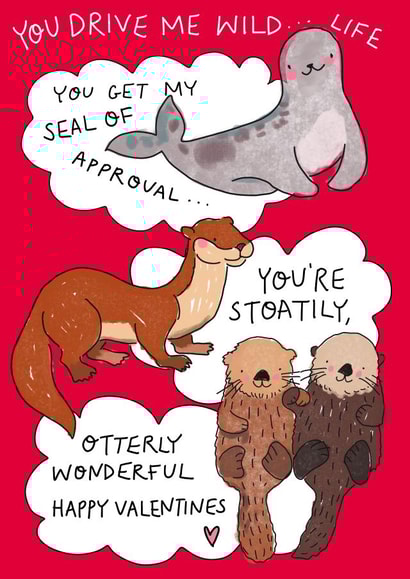 You drive me wild(life) Valentine’s card created by Rosie Johnson Illustrates