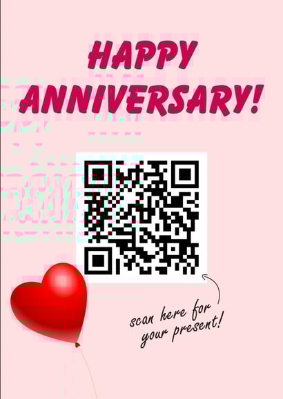 Anniversary Rickroll Card (Rick Astley QR Code) created by SJS Designs