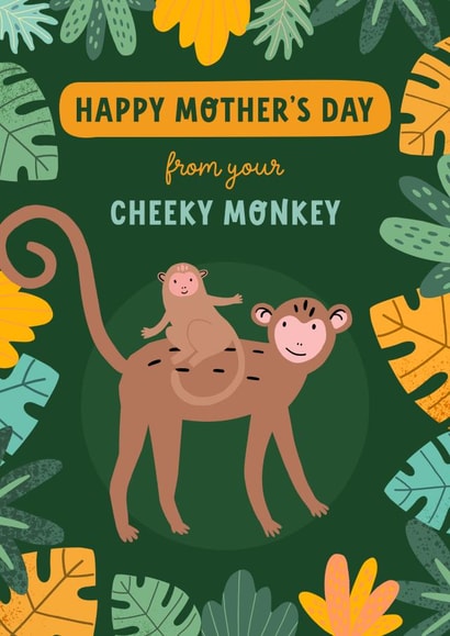 Cute Mothers Day Card - Mum - Monkeys - Happy Mothers Day From Your Cheeky Monkey created by Evie Garnett Designs